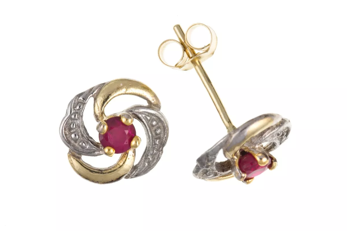 9ct gold hotsell ruby earrings