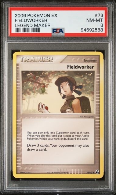 2006 POKEMON EX LEGEND MAKER 73/92 FIELDWORKER PSA 8