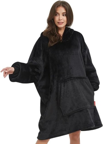 Oversized Hoodie Blanket, Sherpa & Fleece Wearable Blanket Hoodies for Women Men - Picture 23 of 43