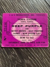 DEEP PURPLE 1973 Original__CONCERT TICKET STUB__Tampa
