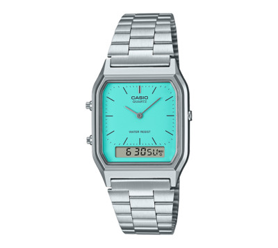 CASIO Watch Retro Vintage Digital Unisex SILVER ORIGINAL AQ-230A-2A2
