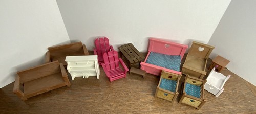 Mobili vintage Calico Critters famiglie silvaniane epoca pezzi Lil Woodzeez - Foto 2 di 8