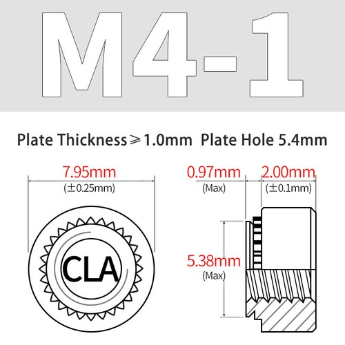 CLA-M2.5~M6 Aluminum Rivet Nuts Threaded Insert Sheet Metal Stamping Nut Rivnut - Picture 17 of 24