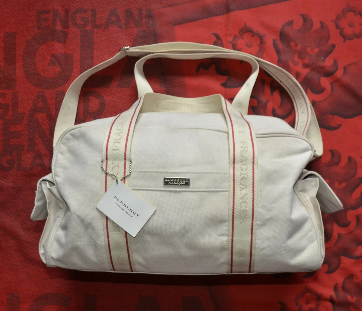 BURBERRY FRAGRANCES Travel Bag White Casual Fashion Accessories Large Size