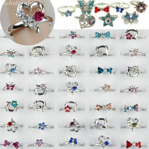 Versilberte Modeschmuck-Ringe Kristall