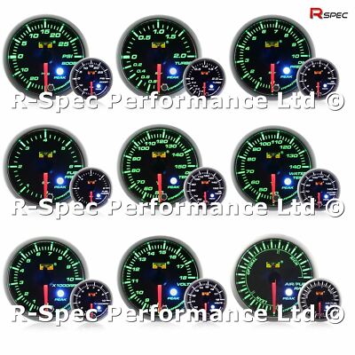 JEDES 3 GAUGE ANGEBOT - 52mm grün / weiß Peak Warn Premium Messgeräte Boost Öl Wasser