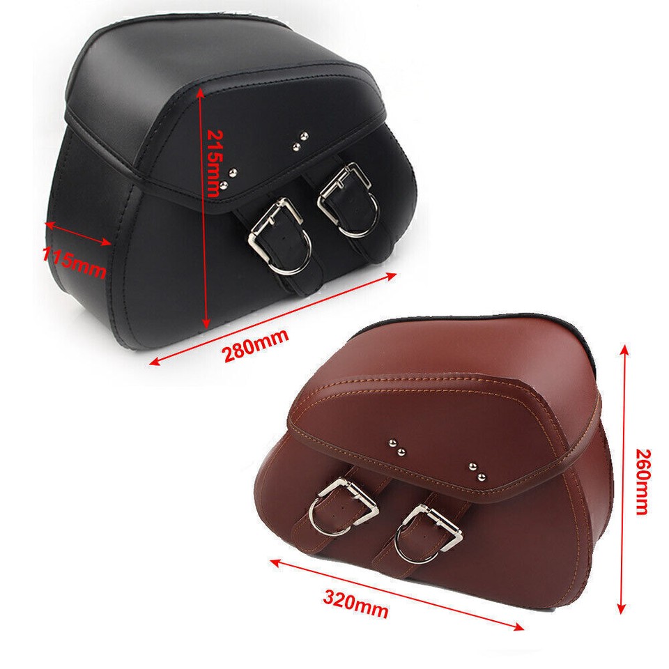 Motorcycle Brown PU Leather Tool Bag Sissy Bar Bag Saddle Bag Fit
