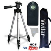50 Vivitar Pro Tripod Quick Release + Remote Control For Canon Eos Rebel T7i 50 Vivitar Pro Tripod Quick Release + Remote Control For Canon Eos Rebel T7i
