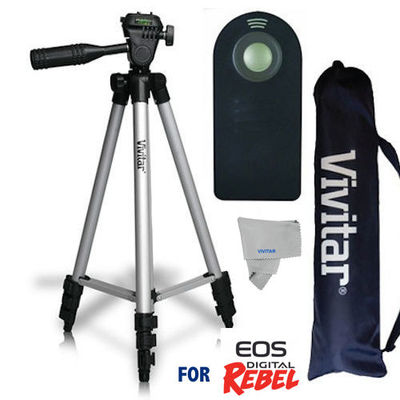  50'' VIVITAR PRO TRIPOD  QUICK RELEASE + REMOTE CONTROL FOR CANON EOS REBEL T7I 