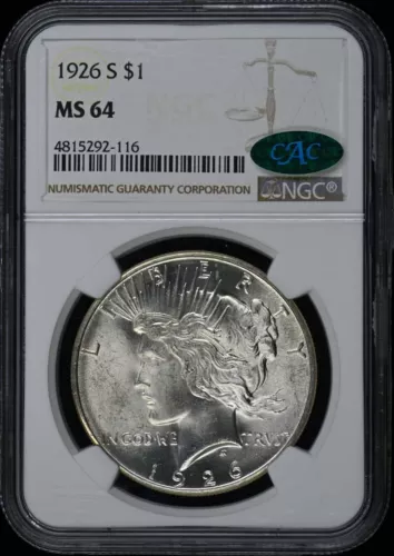 1926-S Peace Dollar S$1 NGC MS64 (CAC)