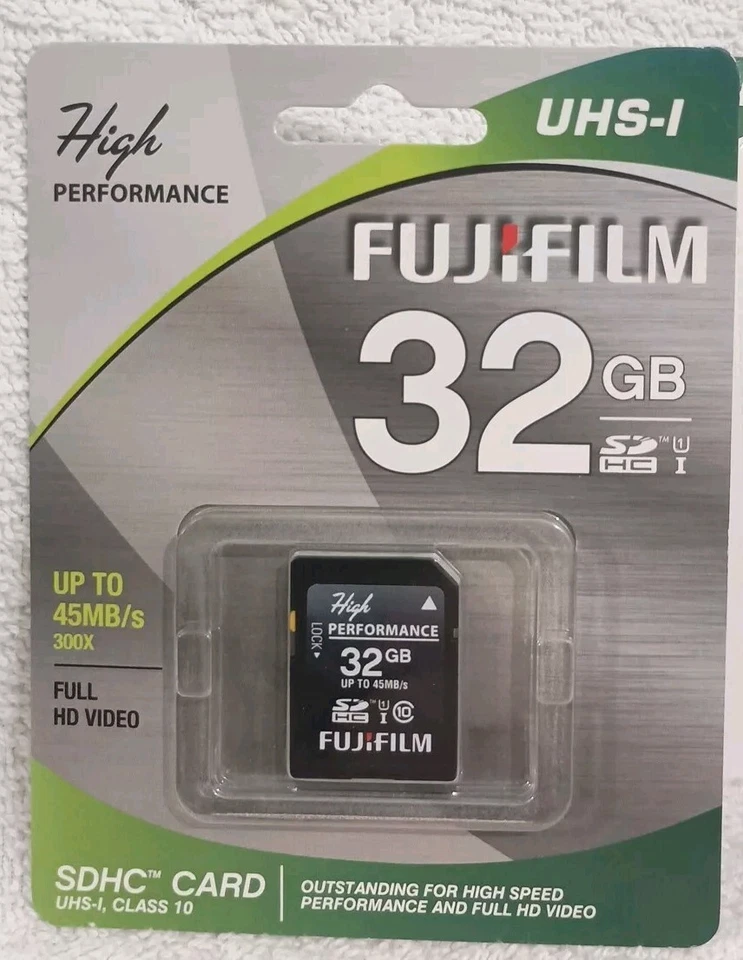 x2)NEW Fujifilm High Performance 32GB SDHC  UHS-I up to 45MB/s  300x full HD vid - Image 3 of 4