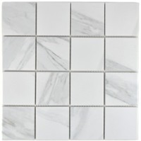 Keramikmosaik Weiß Fliesenspiegel Dusche KüChe Wand 16-0102 | 10 Mosaikmatten