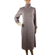 Walter Baker Monica Turtleneck Midi Sweater Dress S Pink Gray