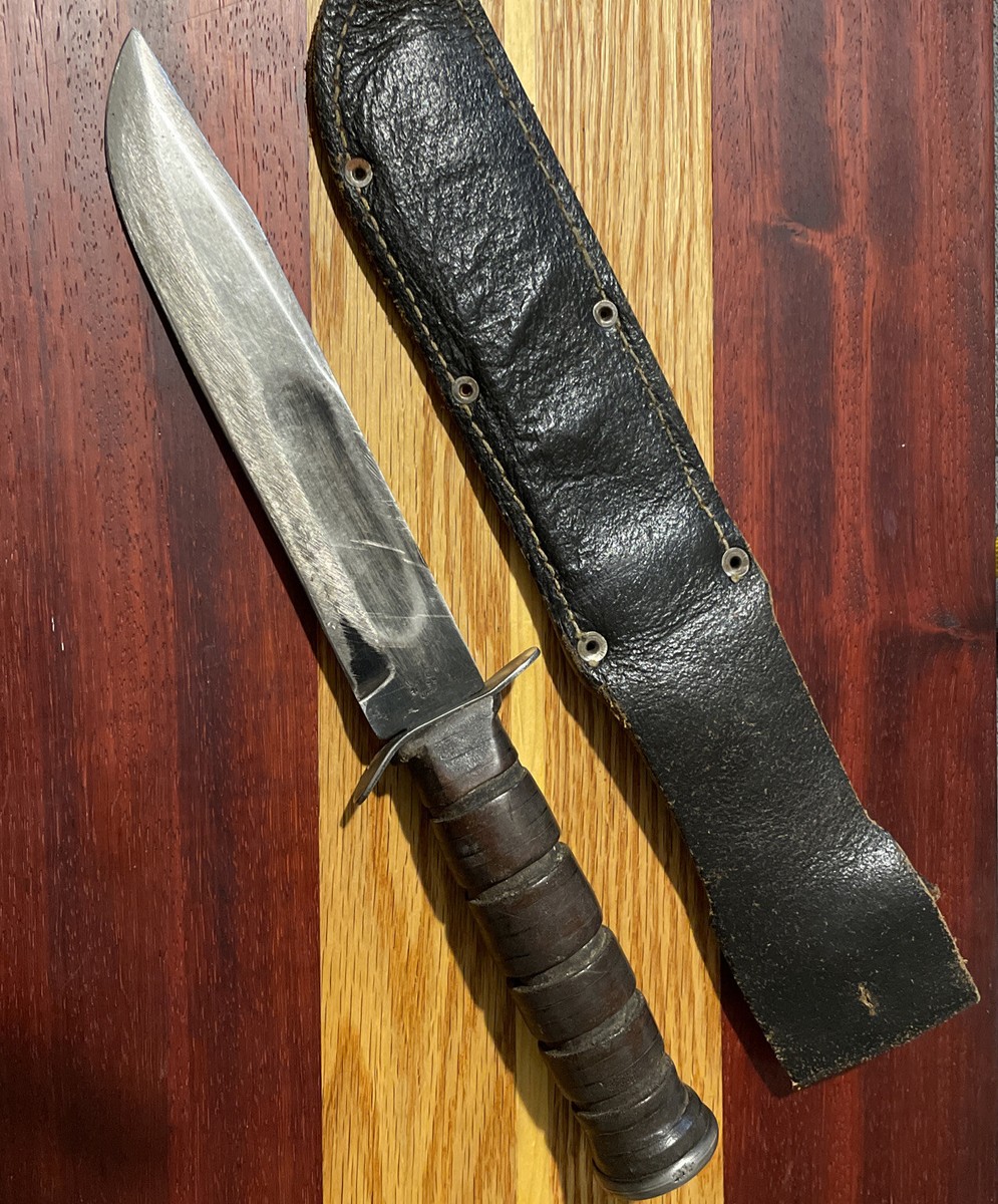 Vintage 70's Seki Japan Valor USMC Style Fighting Knife & Sheath