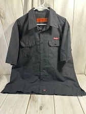 Red Kap Men's 2XL Short Sleeve 80Eighty Patch Work Shirt Black Front Pockets