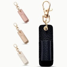 Premium Real Portable Lanyard Pen Holder Leather Badge Pencil Holder Leather Pen