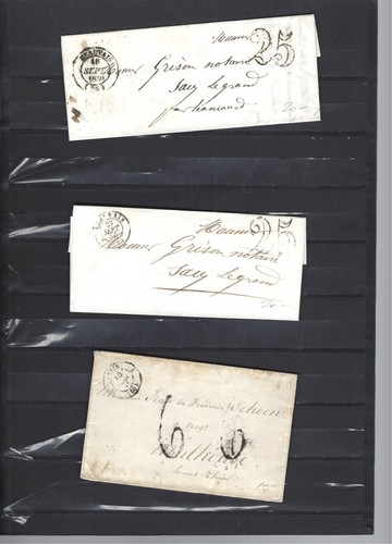 FRANCE-1850ISH-FOLDED LETTERS-PRE STAMP-NUMERAL VALUES-F-VF-#300