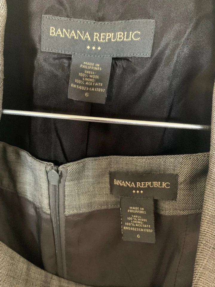 Traje Falda Banana Republic, 100% Lana, Talla-6 Foto 4 de 4