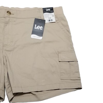 Lee Womens Cargo Shorts Size 22M Tan Midrise Regular Fit Comfort