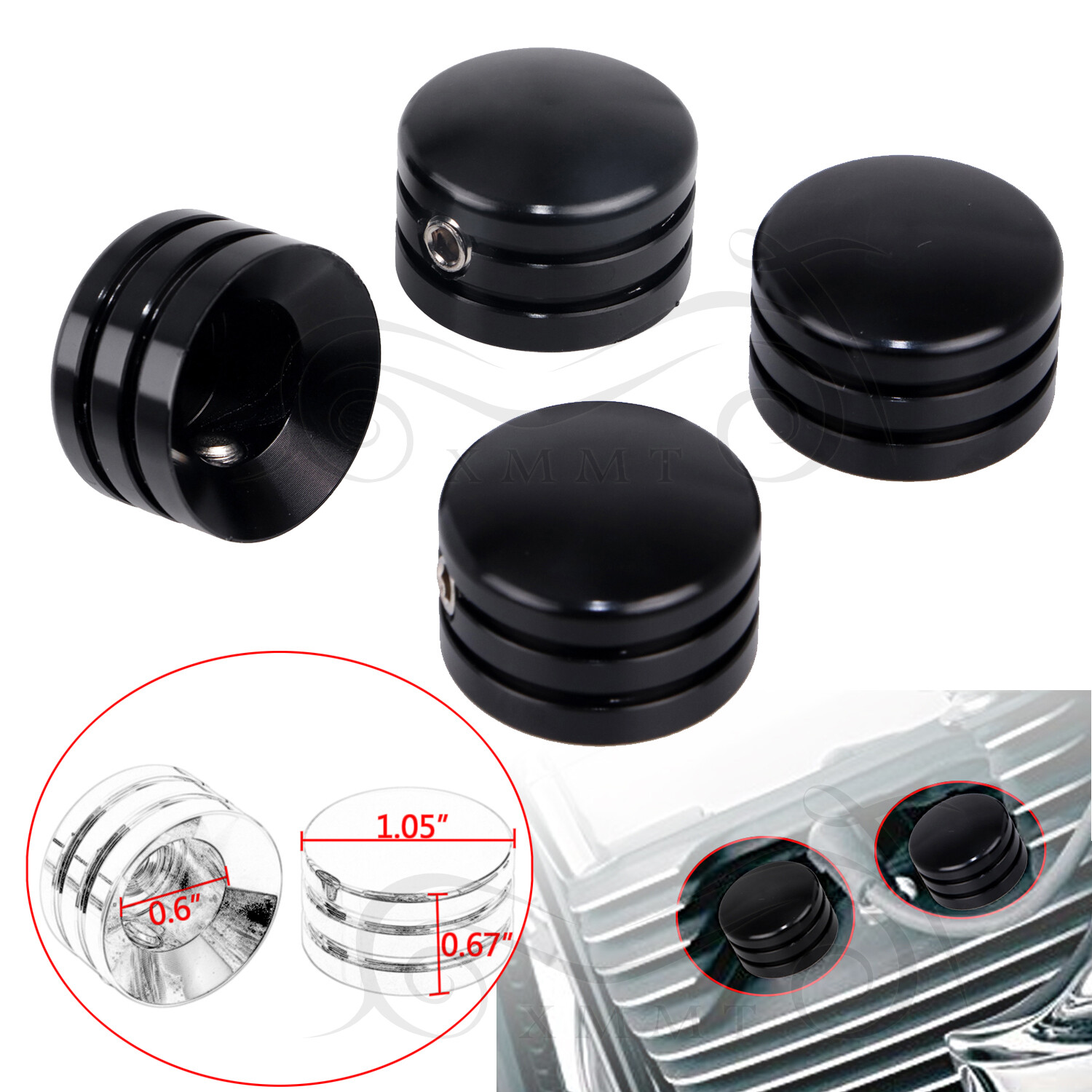 4pcs Head Bolt Covers For Harley Sportster XL 8617 Twin Cam 9917 Big