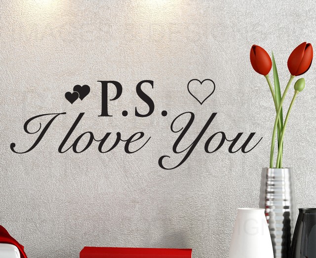 Wall Decal Sticker Quote Vinyl Art Decoration Large Graphic P.S. I Love
