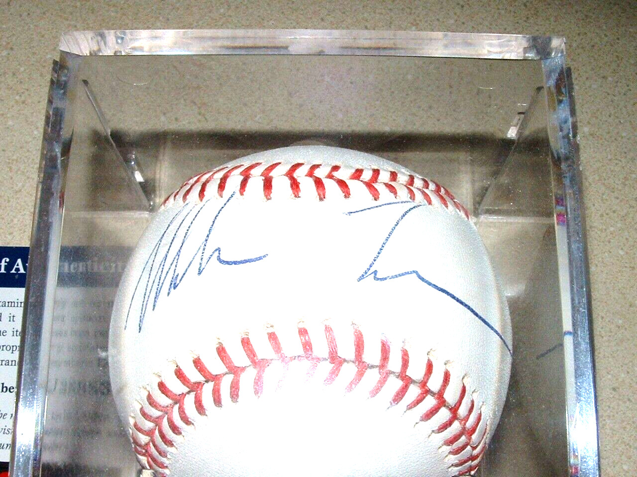 MIKE TYSON AUTO, SIGNED SNOW WHITE OML BASEBALL PSA/DNA CERT & CARD - IRON MIKE view 3