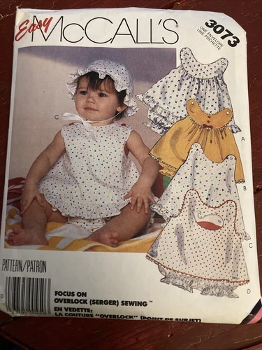 Easy Mccall’s Infants’ Sundresses, Panties, Bonnet, Applique, And Toy #3703