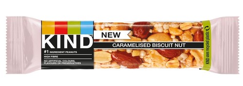 12 x 40g KIND Caramelised Biscuit Nut Gluten Free Snack Bars High Fibre BBE10/24 - Picture 2 of 5