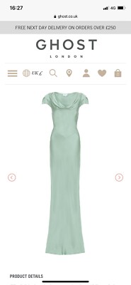 Ghost Dress Large Emerald Green Now Discontinued! Not The Colour In The  Photo. | eBay UK