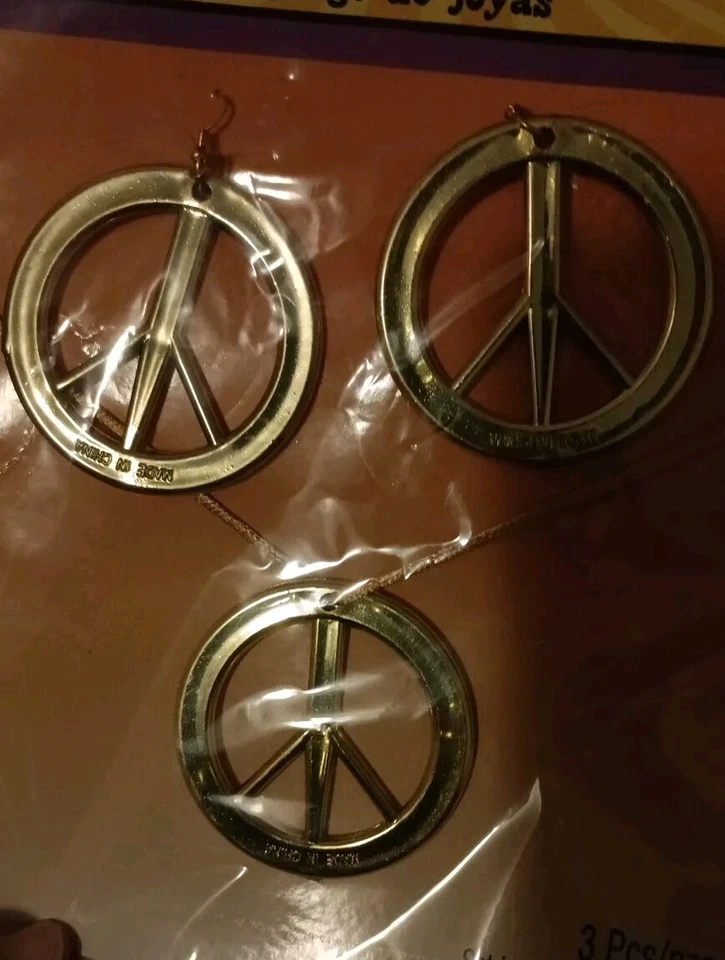 Хэллоуин костюм мира и любви хиппи хиппи женщин Sz S бахрома серьги/ожерелье  - Изображение 4 из 4