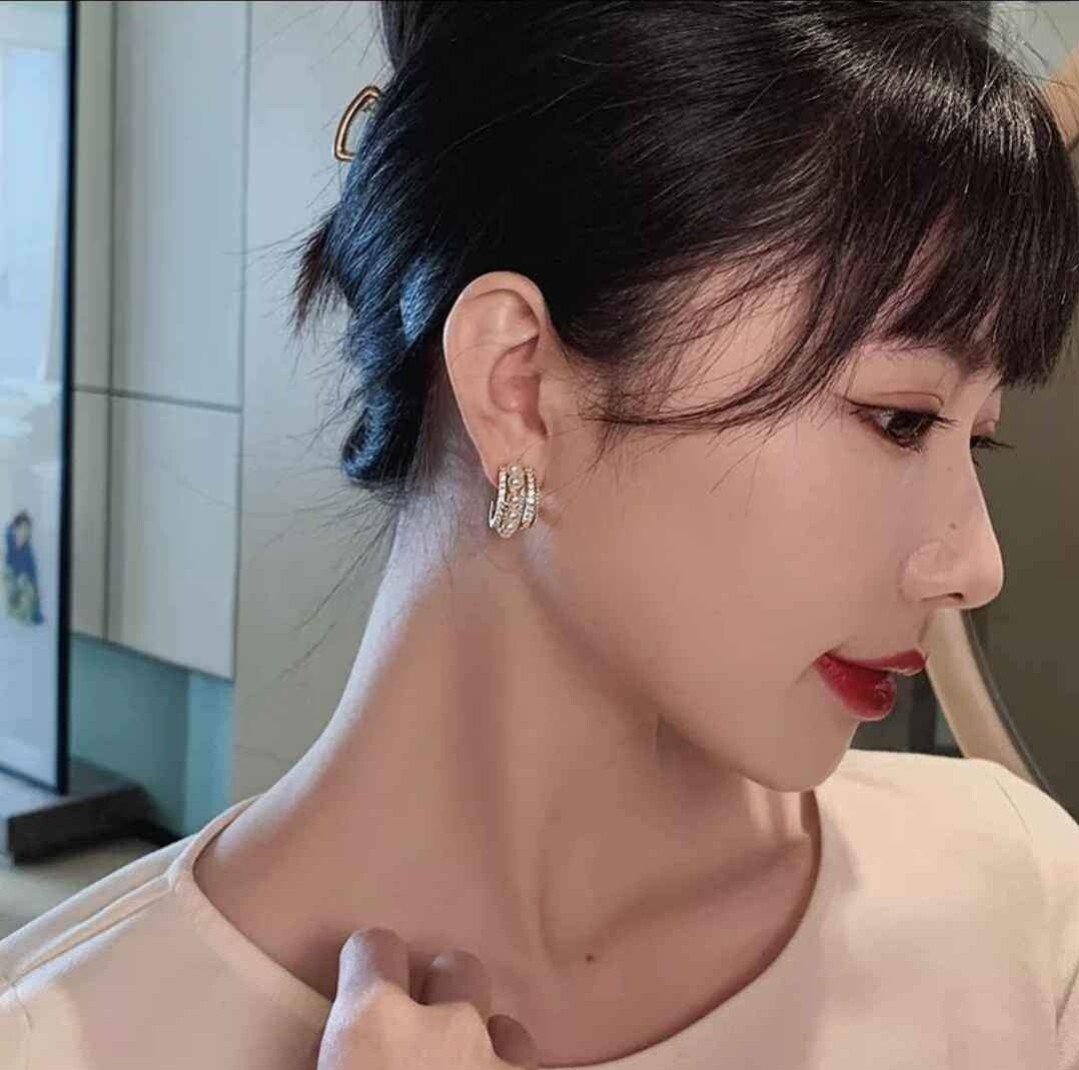 FILA Splendididi Orecchini Argento Sterling 925 Argento Sterling Cristallo Perla Stile C