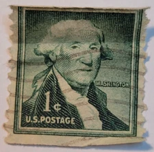 U.S. Postage Stamp ~ George Washington ~ c.1954 ~ 1¢ Green Stamp - 114