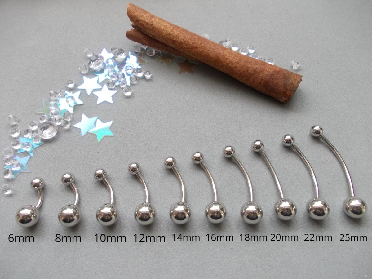 1X QUALITY SURGICAL STEEL BELLY BAR CHOSE BAR LTH 6MM 8MM 10 12 14MM 16MM.22 25