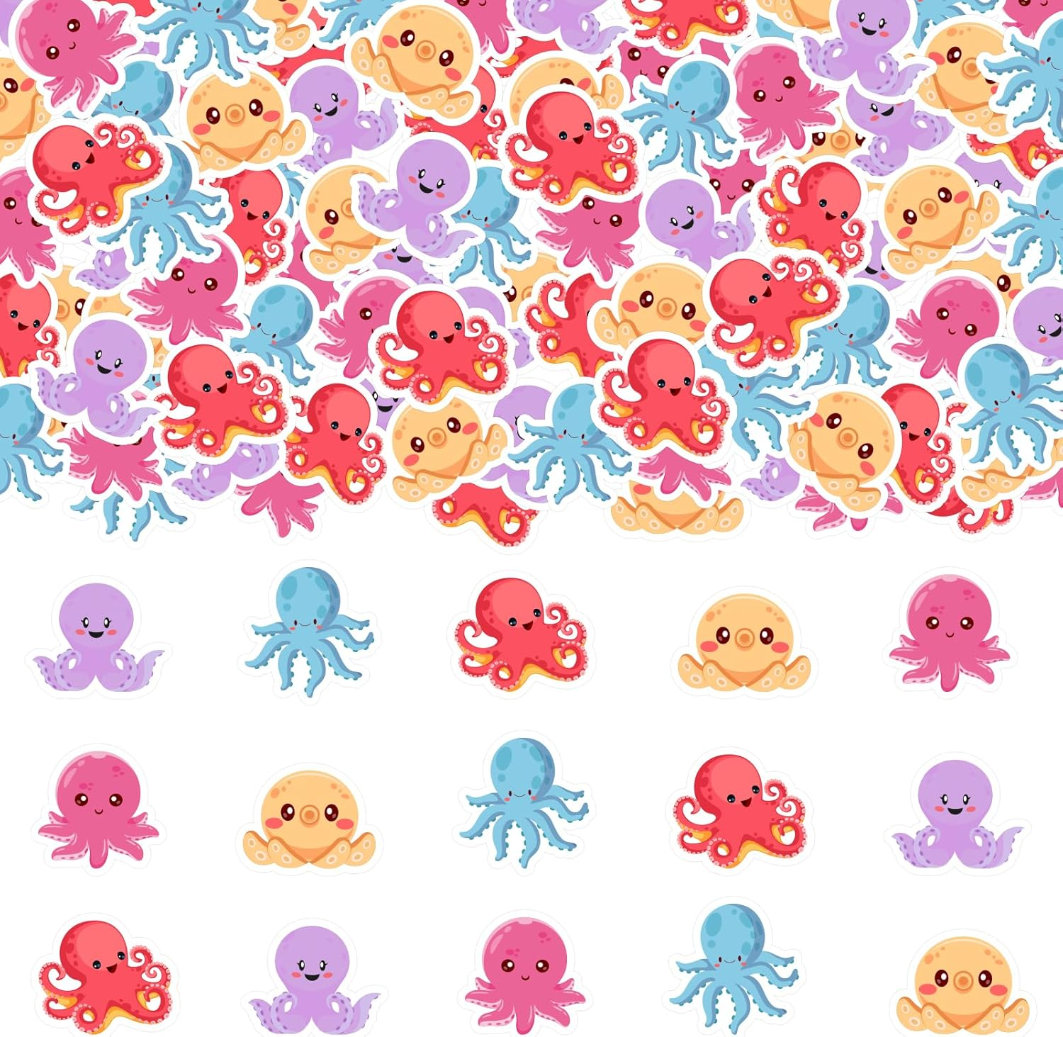 200Pcs Octopus Theme Confetti, Ocean Animal Table Decorations Octopus Paper Tabl