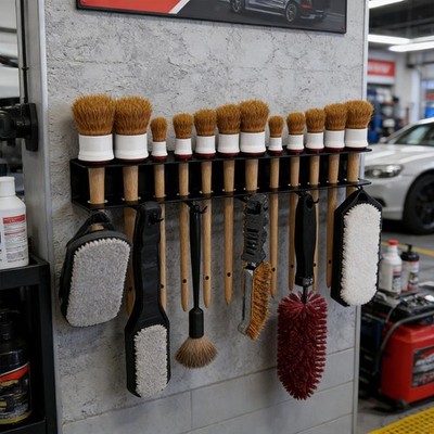 Car Detail Brush Holder Tool Storage Saving Shelf Wall Organizer Hanger for