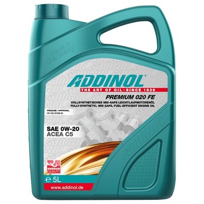 Motoröl Motor ADDINOL 0W-20 PREMIUM 020 FE 5 Liter für Audi Cupra Fiat Seat VW 