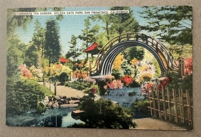 Japanese Tea Garden Golden Gate Park San Francisco CA c1940s Vintage Postcard