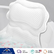Soft Bath Pillow with 6 Suction Cups Drying Hook Ideal for Relaxing Baths