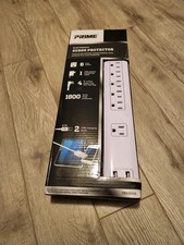 New Prime Wire And Cable Surge Protector With Dual USB Port 1800 Power Cord
