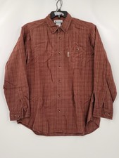 Columbia Adult Men Brown Size Large Regular Dress Shirt