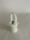 Vintage Imperial USA Diamond/Hobnail SMALL 5.25” White Milk Glass Basket
