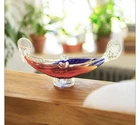 Vintage Murano Red and Blue Art Glass Gondola Ashtray