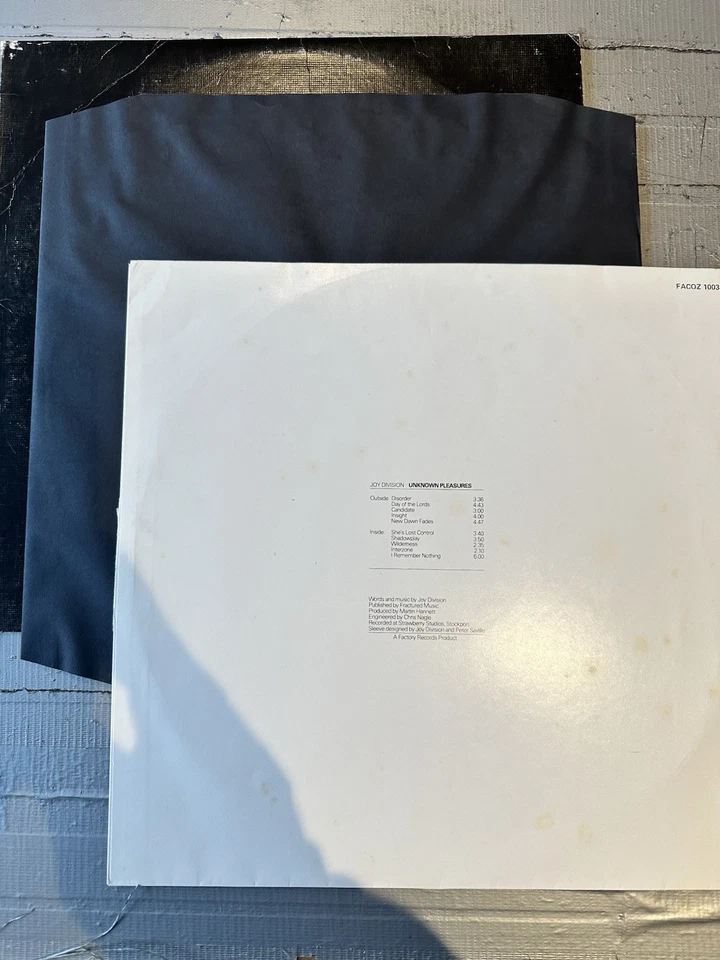 Joy Division 'Unknown Pleasures' LP FACOZ 1003 Textured OG SLEEVE : EX VINYL AUS - Image 4 of 4