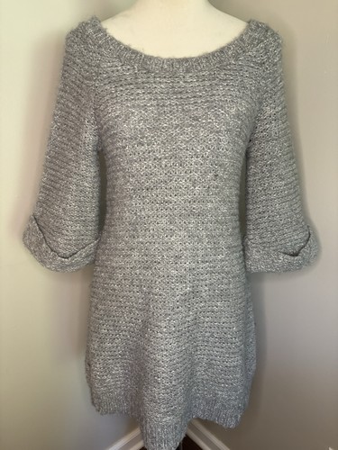 Vestido Suéter If It Were Me Aplaca y Mezcla de Lana Gris Talla Mediana - Imagen 2 de 7