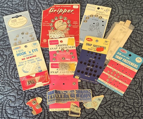 Vintage Sears Penn Scovill Gripper Snap Fasteners Hook 'n Eye Closures Lot