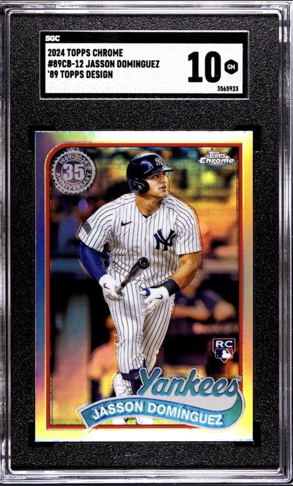 2024 Topps Chrome Jasson Dominguez 89 Design RC Refractor #89CB-12 SGC 10 Yanks