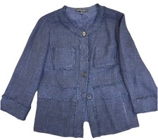Lafayette 148 Navy Blue Blazer Jacket Size 8