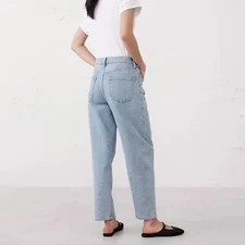 Banana Republic Factory Slim Barrel High-Rise Jeans Women’s 33 Light Wash Denim