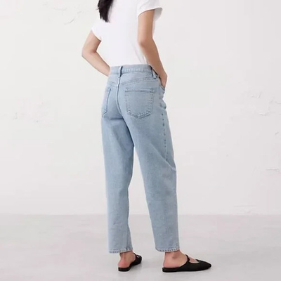 #ad Banana Republic Factory Slim Barrel High Rise Jeans Women’s 33 Light Wash Denim $28.99