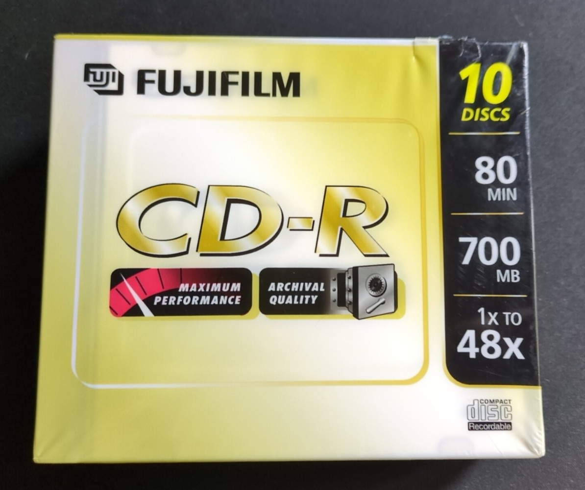 10 DISCS NEW Sealed - Fujifilm CD-R  Blank Recordable Compact Disk 80 Min  700mb